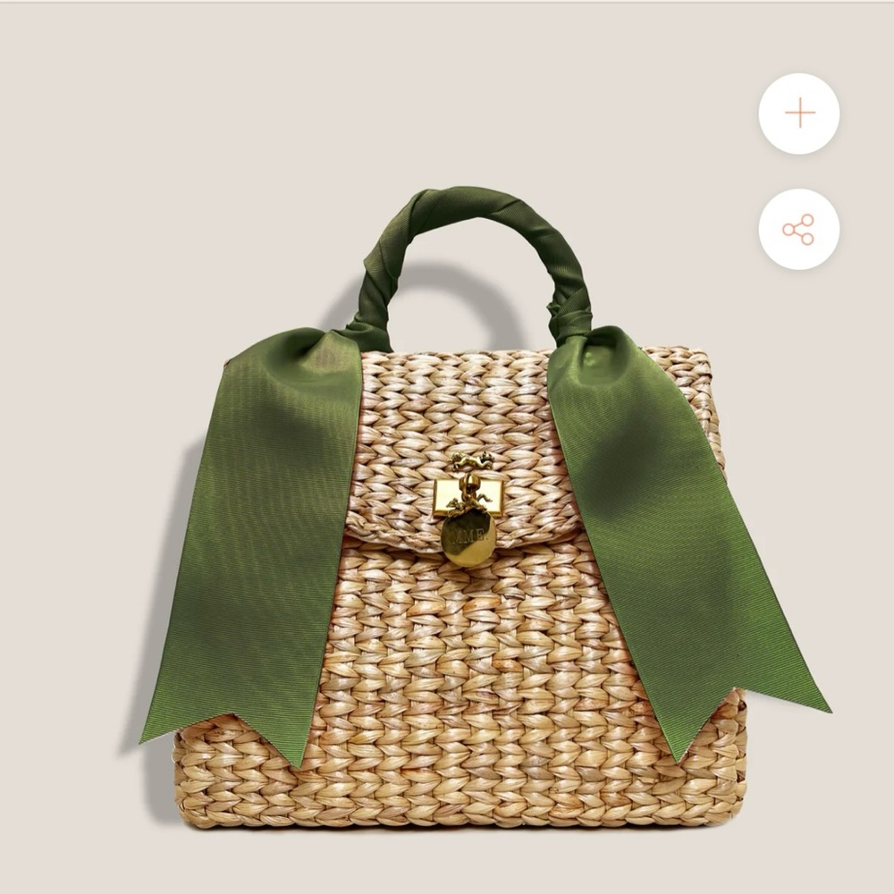 MME.MINK Mme Mink Lady Jane Bag with Moss Ribbon Handle MSRP: $475 Sale: $300 LN